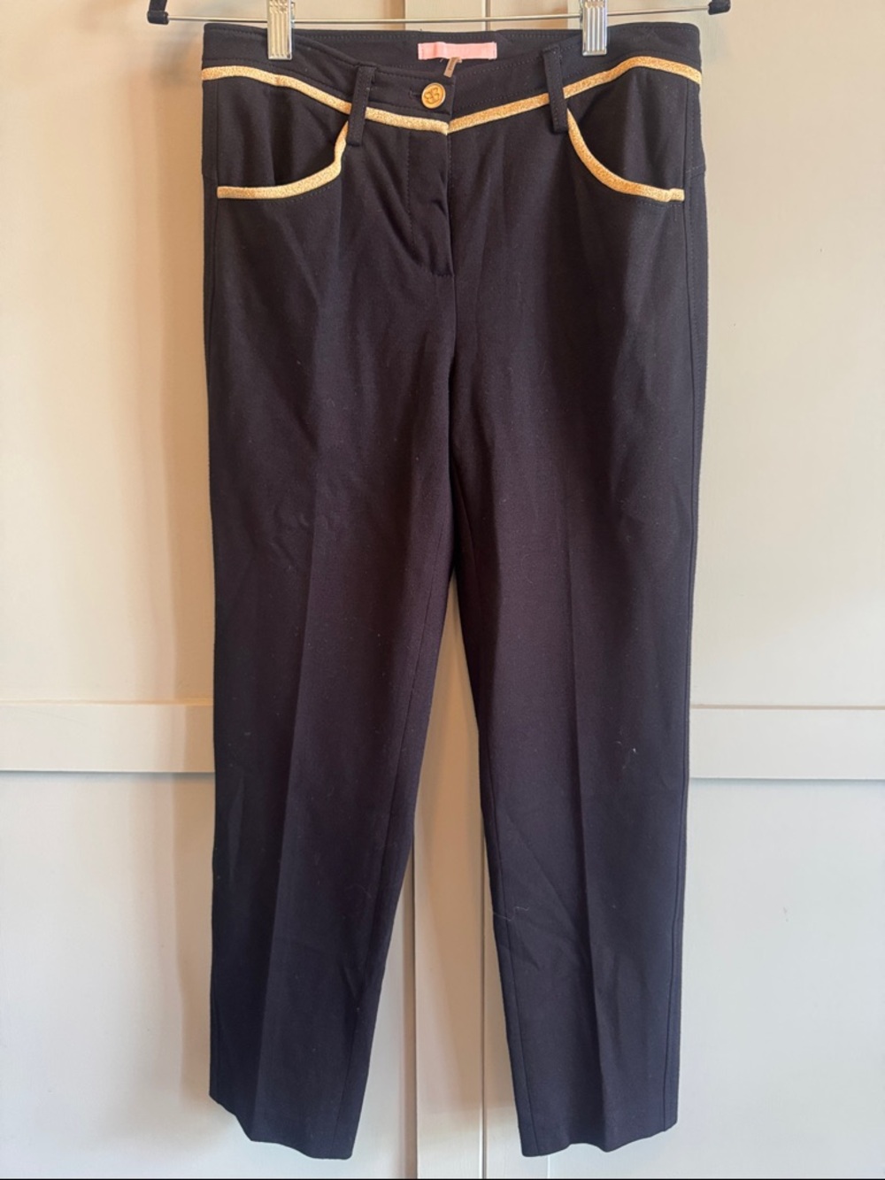 Basler Black Trousers with Gold Accent Trim